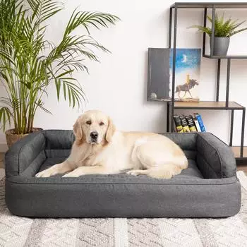 Pillowprim Hundebett graphit, abnehmbarer Bezug, XXL 117x79cm