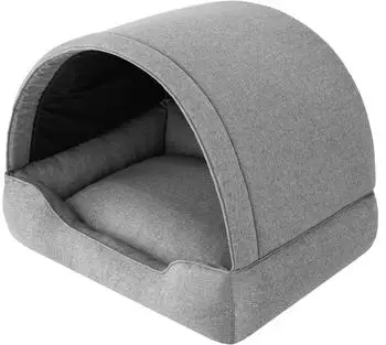 HobbyDog Prompter 2-in-1 Hundehütte/Hundekorb, grau, 82x58cm (Prompter R2)