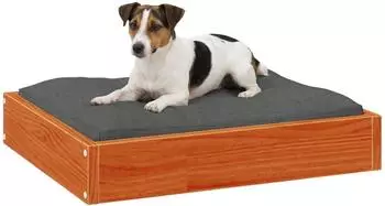 vidaXL Hundebett Wachsbraun 51,5 x 44 x 9 cm Massivholz Kiefer