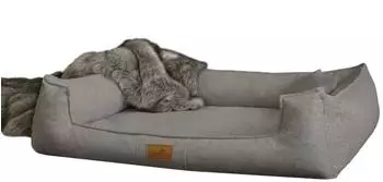 Tierlando &reg; Orthop&auml;disches Hundebett GOOFY Couture >> inkl. Matratzenschoner << schwarz/ graphit 1,3 m 25 cm 1 m