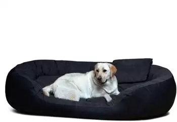 Tierlando Hundebett PHILIP VIP Kunstleder Velours 110 140 170cm XL XXL XXXL schwarz 1,1 m 25 cm 80 cm