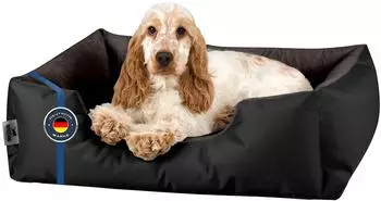 BedDog LUPI Hundebett, waschbar, schwarz/braun, S 55x40cm (LUPI-S-BLACK-FIELD)