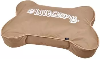 Love Story FAT DOG Hundekissen Knochenform, wasserdicht, taupe, 100x70x15cm