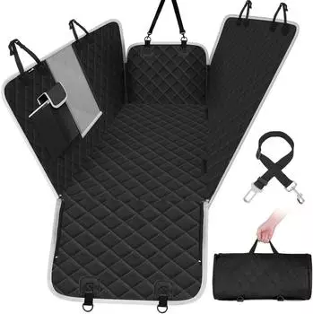 LuxusKollektion Hundedecke Rückbank mit Seitenschutz, wasserabweisend, 146x136cm, schwarz
