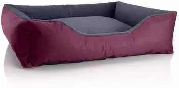 BedDog TEDDY Hundebett XL, bordeaux/grau, Cordura & Velours-Mikrofaser (TEDDY-XL-CHERRY-ROCK)