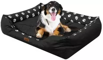 HobbyDog Puffy Hundebett mit erhöhten Rändern, schwarz, 67x54cm