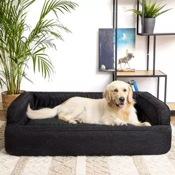 Pillowprim Hundebett mit abnehmbarem Bezug, orthopädisch, schwarz, L 78x47cm