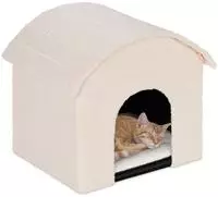 Relaxdays - Katzenh&ouml;hle, Faltbar, Flauschig, Katzen Schlafplatz Mit...