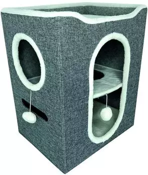 Duvo+ Gene Katzenhaus grau, faltbar, 46x36x58cm (15735)