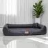 Tierlando William Easy-Clean orthopädisches Hundebett, Kunstleder, schwarz, 90x75cm