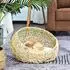 Pawhut Katzenhöhle aus Rattan mit Kissen, beige, Ø56x35cm