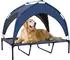 Pawhut Erhöhtes Hundebett mit Baldachin, Oxford, blau, 106x76x94cm