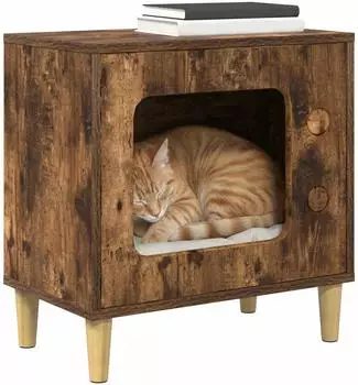 vidaXL Katzenhaus Holzwerkstoff r&auml;uchereiche 51x30x52cm
