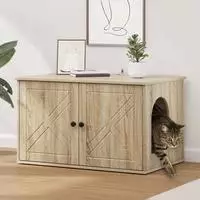 vidaXL Katzenhaus Sonoma 85 x 55 x 50,5 cm Holzwerkstoff