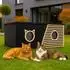 QLS Katzenhaus Outdoor XXL 85x45x37,5cm isoliert, schwarz (11398)