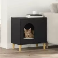 vidaXL Katzenhaus Schwarz 51 x 30 x 52 cm Holzwerkstoff