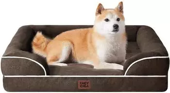 LuxusKollektion Orthopädisches Hundebett Memory Foam, L 89x56cm, braun, wasserdicht