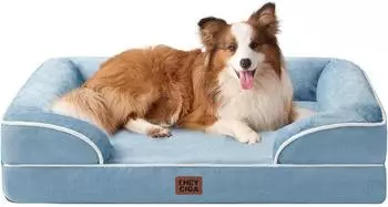 LuxusKollektion Orthop&auml;disches Hundebett Memory Foam, 104x69cm, hellblau, wasserdicht