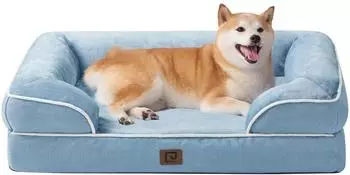 LuxusKollektion Orthop&auml;disches Hundebett Memory Foam, hellblau, 91x68cm