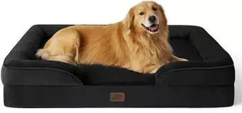 Bedsure Orthop&auml;disches Hundebett Kistenschaum 122x89x20cm, schwarz