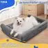 LuxusKollektion Orthopädisches Hundebett dunkelgrau 90x57x16cm