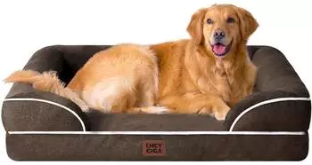 LuxusKollektion Orthop&auml;disches Hundebett Memory Foam, XL 112x81cm, braun, wasserdicht