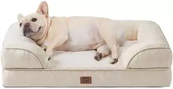 LuxusKollektion Orthop&auml;disches Hundebett Memory Foam, beige, 76x51x17cm