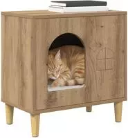vidaXL Katzenhaus Artisan-Eiche 51 x 30 x 52 cm Holzwerkstoff