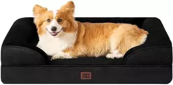LuxusKollektion Orthop&auml;disches Hundebett Memory Foam, schwarz, 91x68cm