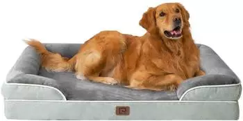 LuxusKollektion Orthop&auml;disches Hundebett XL Memory Foam, 112x81cm, gr&uuml;ngrau