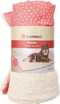 Flamingo Hundedecke Lief rechteckig beige/rot Ma&szlig;e: 150 x 100 x 2 cm