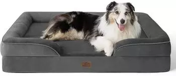 LuxusKollektion Orthop&auml;disches Hundebett 106x80cm, dunkelgrau, rutschfest