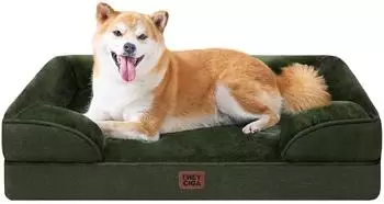LuxusKollektion Orthop&auml;disches Hundebett Memory Foam, dunkelgr&uuml;n, 89x56cm