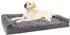 LuxusKollektion Orthopädisches Hundebett XXL, grau, 121x76x18cm, erhöhte Ränder