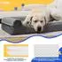 LuxusKollektion Orthopädisches Hundebett XXL, grau, 121x76x18cm, erhöhte Ränder
