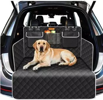 LuxusKollektion Kofferraumschutz f&uuml;r Hunde, wasserdicht, mit Seitenschutz, silberfarben