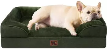 LuxusKollektion Orthopädisches Hundebett Memory Foam, hoher Rand, dunkelgrün, 76x51cm