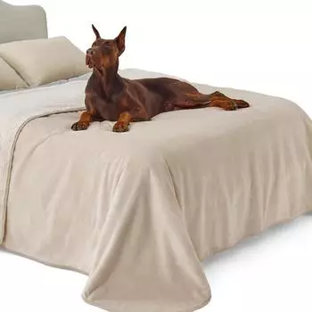 LuxusKollektion Hundedecke wasserdicht Sherpa Fleece XXXXL 274x218cm cremefarben