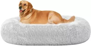 LuxusKollektion Hundebett Donut, rund, orthop&auml;disch, hellgrau, 100cm