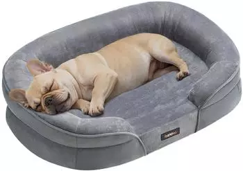 Feandrea Hundebett orthopädisch, 76x51x18cm, hellgrau, Schaumstoff (PGW281G01)