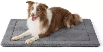 LuxusKollektion Hundematte Sherpa-Plüsch 104x69cm, waschbar, grau