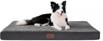 LuxusKollektion Orthopädisches Hundebett, waschbar, dunkelgrau, 91x69x8cm