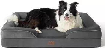 LuxusKollektion Orthopädisches Hundebett 89x63cm, Memoryschaum, dunkelgrau