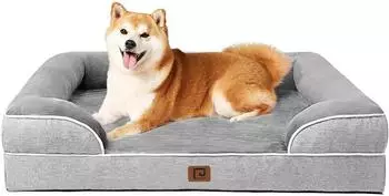 LuxusKollektion Orthop&auml;disches Hundebett Memory Foam, 91x68cm, grau