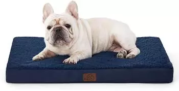 LuxusKollektion Orthopädisches Hundebett, waschbar, navyblau, 76x51x8cm