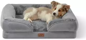 LuxusKollektion Orthop&auml;disches Hundebett, waschbar, grau, 71x58cm