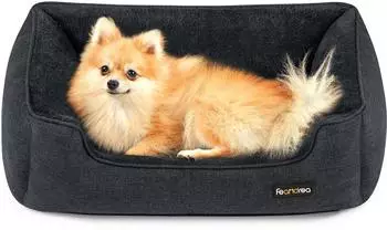 Feandrea Hundebett mit abnehmbarem Bezug, 70x55x21cm, dunkelgrau (PGW010G01)