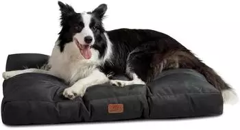 Bedsure Hundebett mit Kühlmatte, waschbar, tiefschwarz, 91x68x10cm