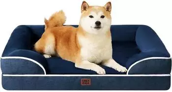 LuxusKollektion Orthop&auml;disches Hundebett Memory Foam, marineblau, 91x68x17cm