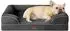 LuxusKollektion Orthopädisches Hundebett Memory Foam, dunkelgrau, 76x51cm